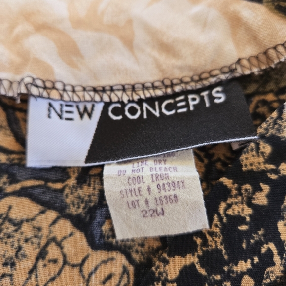 Vintage New Concepts Blouse Size 22W Green Pink 80s Cottage Granny USA Deadstock - Picture 3 of 16